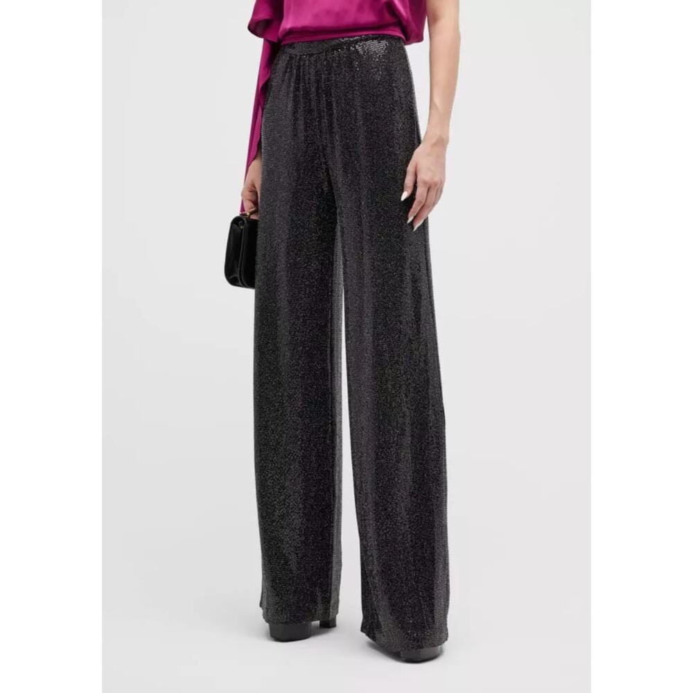 RAMY BROOK Gavin Metallic Sequin Wide Leg Pants Size 6 NEW